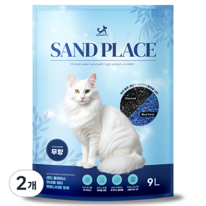 딩동펫 샌드 플레이스 미네랄 벤토나이트 응고형 고양이 모래, 9L, 무향, 2개