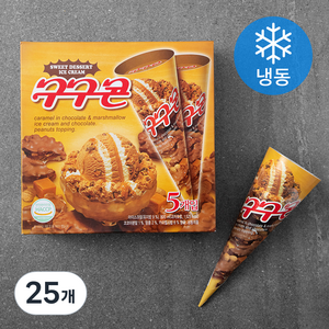 롯데웰푸드 구구 콘 아이스크림 (냉동), 160ml, 25개