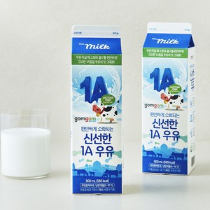 편안하게 소화되는 신선한 1A 우유, 900ml, 2개