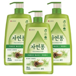 자연퐁 찌든때 걱정없는 솔잎 파워워시 주방세제 용기형, 980ml, 3개