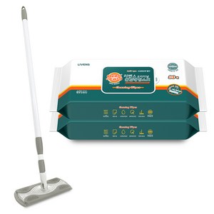 리벤스 청소기 막대걸레 밀대봉 + 물걸레 청소포 60매