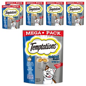 템테이션 고양이 헤어볼 컨트롤 스낵 간식, 고소한 참치맛, 130g, 6개