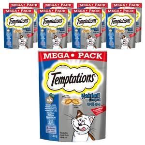 템테이션 고양이 헤어볼 컨트롤 스낵 간식, 고소한 참치맛, 130g, 9개