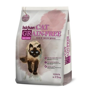 이즈칸 캣 그레인프리 올라이프 기능성 사료, 유리너리+헤어볼, 2.5kg, 1개
