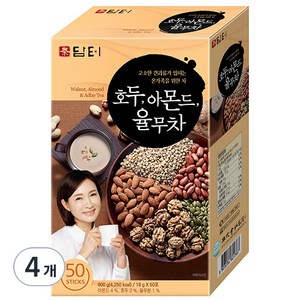 담터 호두 아몬드 율무차, 18g, 50개입, 4개