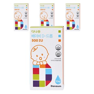 다나음 베이비 D 드롭 500 IU 유아비타민, 9.9ml, 4개