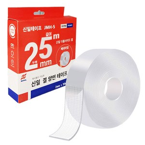 신일테이프 실리콘 나노 접착겔 초강력 양면 테이프 30mm x 5m, 투명, 1개