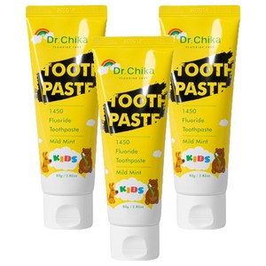 닥터치카 마일드민트향 어린이 충치예방 고불소 치약, 80g, 3개