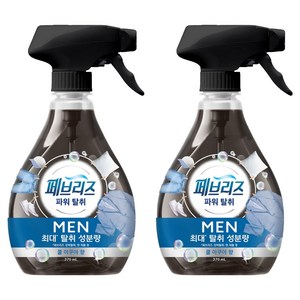 페브리즈 섬유탈취제 맨 쿨 아쿠아향 본품, 370ml, 2개