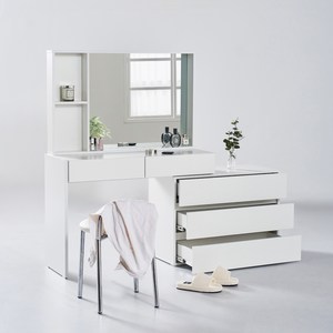 도모디자인 비앙트 확장형 수납 화장대 + 거울 세트 방문설치