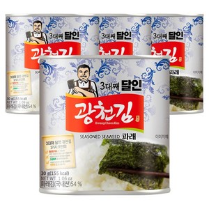 광천김 3대째 달인 파래 캔김, 30g, 4개