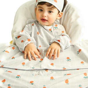 베이비클로 자기주도 이유식 턱받이 긴팔 지퍼형, 당근그레이, 1개입, 1개