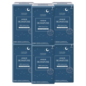 내츄럴코튼 시그니처 생리대 날개형, 오버나이트, 7개입, 6개