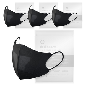 숨숲 베이직 기내용 수면용 가습 마스크 성인용, 클라우드블랙, 2개입, 4개