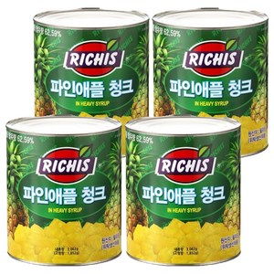 리치스 파인애플 청크 통조림, 3.062kg, 4개
