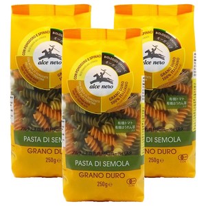 알치네로 유기농 파스타 삼색 푸질리, 250g, 3개