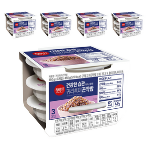 햇반 귀리흑미곤약밥, 150g, 15개