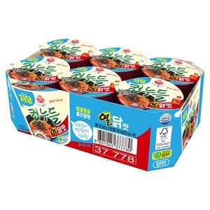오뚜기 LIGHT&JOY 저당 컵누들 열닭맛 42g, 6개