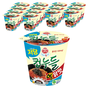 오뚜기 LIGHT&JOY 저당 컵누들 열닭맛 42g, 15개