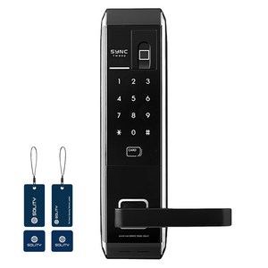 솔리티 지문인식 싱크 손잡이 있음 걸이형키 2p + 스티커키 2p 도어락 SYNC TM902