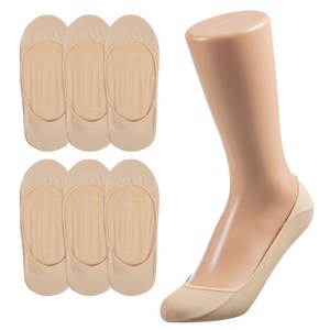 베이스알파에센셜 여성용 실리콘 논슬립 면 페이크 삭스 덧신 7켤레