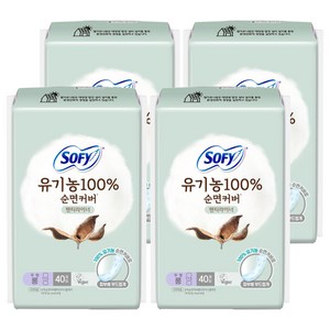 쏘피 100% 순면커버 팬티라이너, 롱, 40개입, 4개