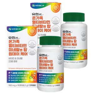 유한메디카 온가족 멀티비타민 미네랄 엔 탑 원데이 케어, 90정, 2개