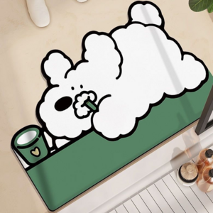 심플바이 빨아쓰는 규조토 미끄럼방지 매트, 양치하는 멍뭉, 1개