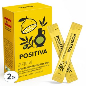 포지티바 유기농 엑스트라버진 올리브오일 레몬 올레샷 스틱 14p, 280ml, 2개