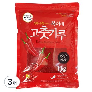 복이네먹거리 청양 고춧가루 김치용, 3개, 1kg