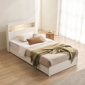 스칸디아 앤디 LED 3단 수납 침대 프레임 + 파워 본넬스프링 매트리스 세트 방문설치