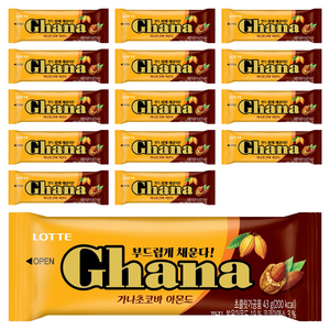 가나 초코바 아몬드, 43g, 15개