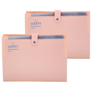 아베른 12칸 스마일 마카롱 바인더 아코디언파일, 핑크, 2개