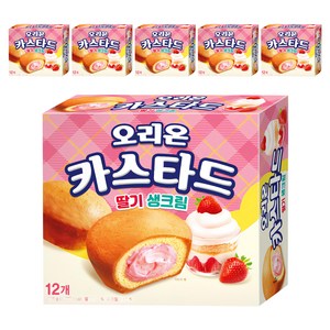 오리온 카스타드 딸기 생크림 12p, 276g, 6개