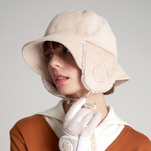 테크스킨 코듀로이 이어머프 골프 버킷햇, FREE, 아이보리, 1개