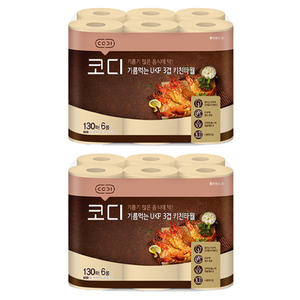 코디 기름먹는 UKP 3겹 키친타올, 130매, 12개