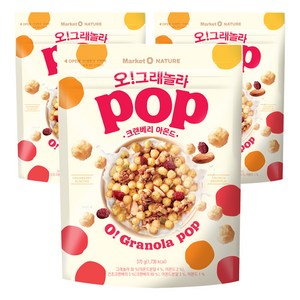 마켓오네이처 오그래놀라 크랜베리 아몬드, 370g, 3개