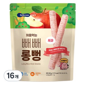 베베쿡 처음먹는 빼빼롱뻥, 30g, 16개, 사과