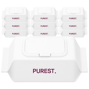 퓨어스트 시그니처 초순수 저자극 엠보싱 아기물티슈 캡형, 100매, 50g, 10개