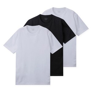 마인드브릿지 남녀공용 통기성 고밀도 20수 순면 기본 반팔티 티셔츠 3팩 MATS0101