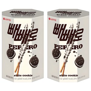 빼빼로 화이트쿠키, 132g, 2개