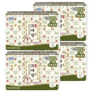 쏘피 귀애랑 생리대 날개형, 대형, 18개입, 4개