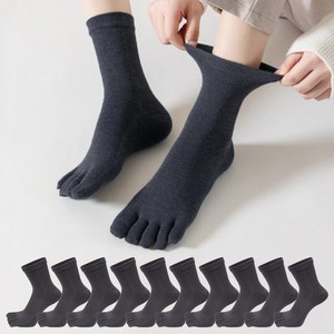 두발로 여성용 럭셔리 중목 발가락 양말 10켤레