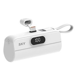 SKY 필 X13 Pro PD 케이블 휴대용 미니 LED 도킹형 보조배터리 5000mAh C타입 20W