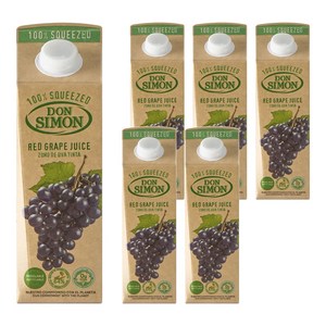 돈시몬 착즙 적포도 주스, 1L, 6개