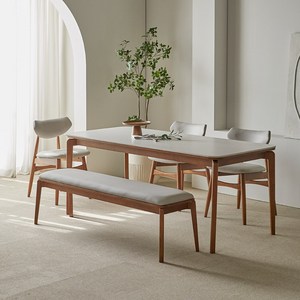 파로마 리샤르 세라믹 원목식탁 1800 6인용 + B의자 + 벤치 세트 방문설치