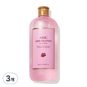 AHC 허브 솔루션 로즈 토너 AD2, 500ml, 3개