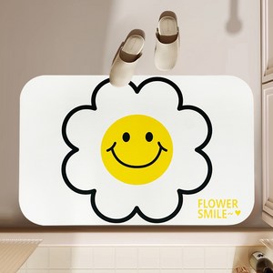 무식이네 스마일 플라워 빨아쓰는 규조토 발매트