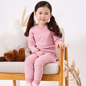 트라이 키즈 아동용 스트라이프 30수 순면 9부 실내복 상하의 세트 QBLI00A