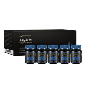 뉴트리코어 유기농 비오틴, 30정, 18g, 5개